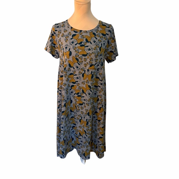 LuLaRoe Disney Minnie Mouse Floral Midi Dress | Blue & Yellow | Size S - Picture 2 of 5
